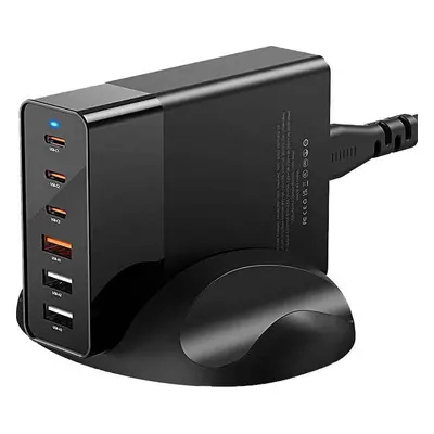 Nástěnná nabíječka Blitzwolf BW-S25, 75W, 3x USB + 3x USB-C (černá)