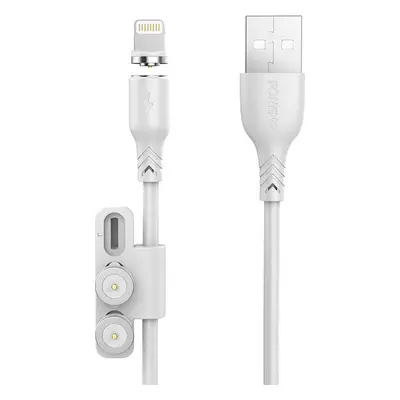 Foneng X62 Magnetický kabel 3v1 USB na USB-C / Lightning / Micro USB, 2,4 A, 1 m (bílý)