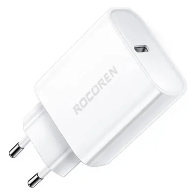 Rychlá nabíječka Rocoren PD 20W USB-C (bílá)