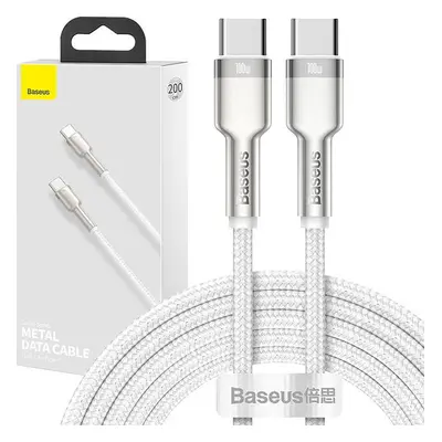 Kabel USB-C na USB-C Baseus Cafule, 100W, 2m (bílý)