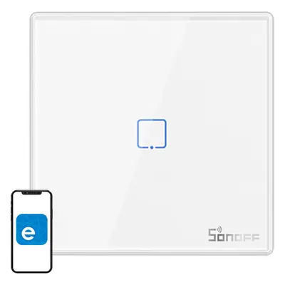 Chytrý bezdrátový nástěnný spínač Sonoff T2EU1C-RF 433MHz (1 kanál)