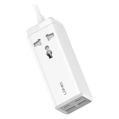 Napájecí lišta s 1 zásuvkou AC, 2x USB, 2x USB-C 65W LDNIO SC1418, EU/US, 2500 W (bílá)