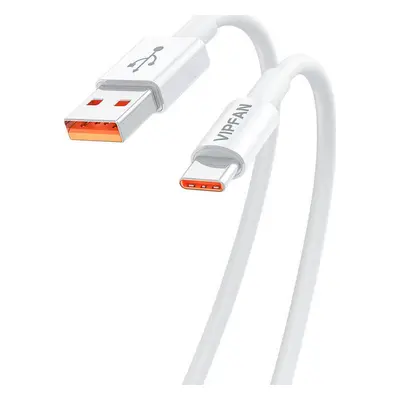 Vipfan Kabel USB na USB-C VFAN X17, 6A, 1,2 m (bílý)