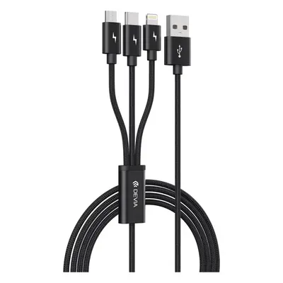 Devia kabel 3in1 Gracious EC048 USB - Lightning + USB-C + MicroUSB 1,2 m 3A black