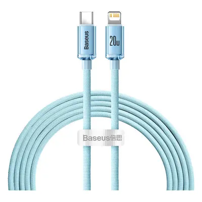 Baseus cable Crystal Shine USB-C - Lightning 2,0 m 20W sky blue