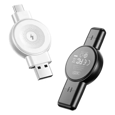 XO wireless inductive watch charger QI CX026 USB+USB-C 2,5W white