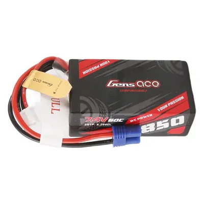 Gens Ace 850mAh 7,4V 60C 2S1P 60C baterie s konektorem EC2