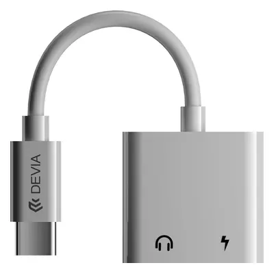 Devia adapter EC609 USB-C - USB-C (port) + USB-C (port) pro nabíjení a sluchátka white