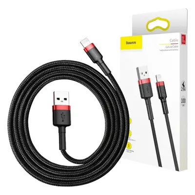 Baseus Cafule kabel USB Lightning 2A 3m (černočervený)