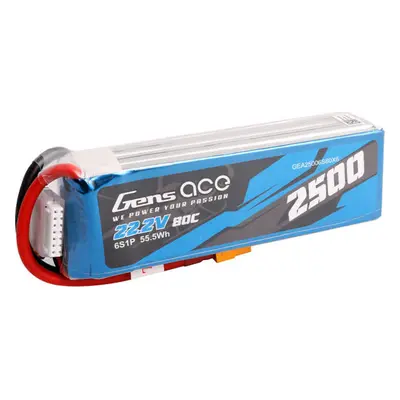 Gens ace 2500mAh 22,2V 80C 6S1P Lipo Battery Pack s konektorem XT60