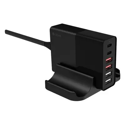 Devia síťová nabíječka Extreme PD QC 3.0 75W 2x USB-C 4x USB černá