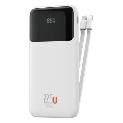 WIWU Power Bank 10000mAh s displejem a USB-C + Lightning kabelem Wi-P021 White