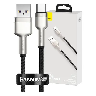 Kabel USB pro USB-C Baseus Cafule, 66 W, 0,25 m (černý)