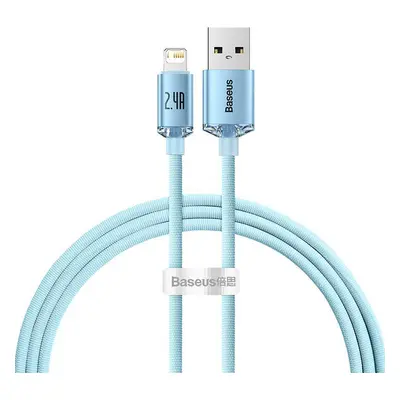 Baseus Crystal Shine USB kabel pro iP, 2,4 A, 1,2 m (modrý)