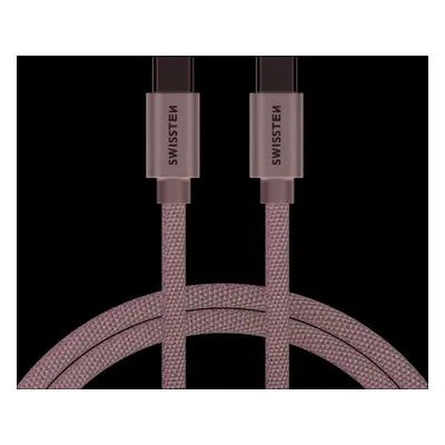 DATOVÝ KABEL SWISSTEN TEXTILE USB-C / USB-C 1,2 M ŠEDÝ