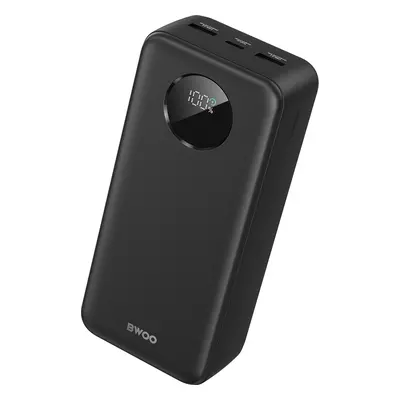 BWOO 22,5W 30000 mAh power bank with LCD screen, black