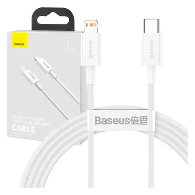 Kabel USB-C na Lightning řady Baseus Superior, 20W, PD, 1,5 m (bílý)