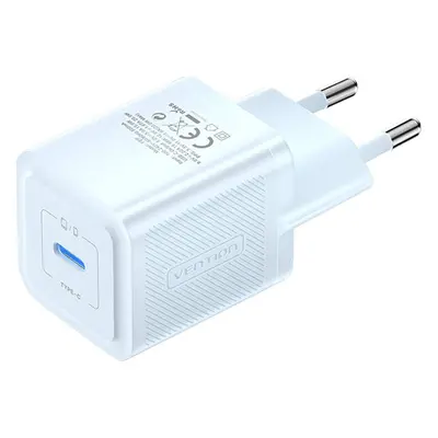 Vention Nástěnná nabíječka, Vention, FEPL0-EU, USB-C, 20W, GaN (modrá)