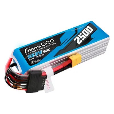 Gens ace G-Tech 2500mAh 22,2V 80C 6S1P Lipo Battery Pack s konektorem XT60