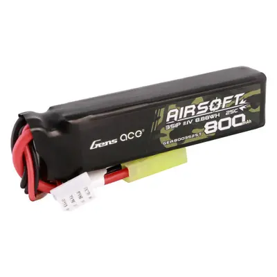 Gens Ace Lipo 800MAH 11.1V 25C 3S1P Airsoft Gun Lipo baterie s mini Tamiya konektorem