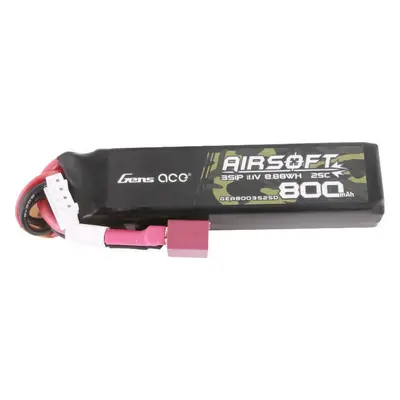 Gens Ace Lipo 800MAH 11.1V 25C 3S1P Airsoft Gun Lipo baterie s T (Deans) konektorem