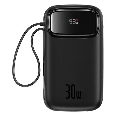 Powerbank Baseus QPow 2 20000mAh 30W 2xUSB-C kabel (black)