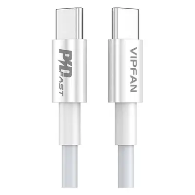 Vipfan Kabel USB-C na USB-C VFAN P02, 1 m (bílý)