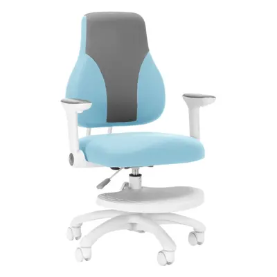 Dětská rostoucí židle Neoseat KINDER WHITE — látka, šedá / světle modrá