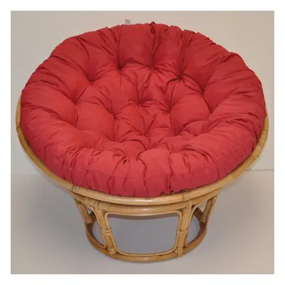 Papasan DIAS — ratan, látka, ⌀115 cm, medová / více barev Vínový melír