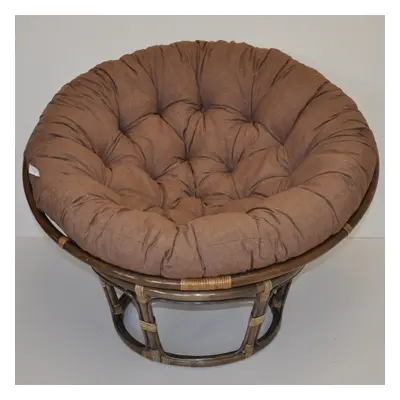 Papasan DIAS — ratan, látka, ⌀115 cm, hnědá / více barev Hnědý melír