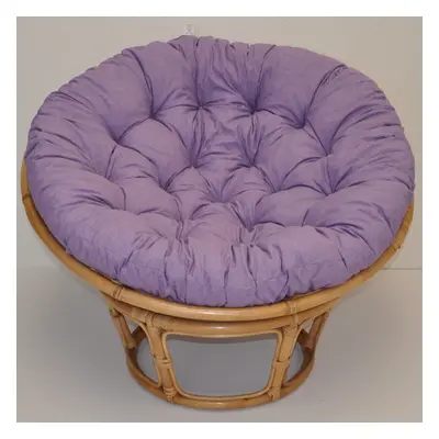 Papasan DIAS — ratan, látka, ⌀115 cm, medová / více barev Fialový melír