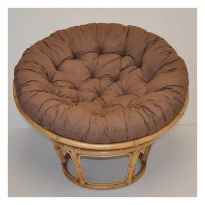 Papasan DIAS — ratan, látka, ⌀115 cm, medová / více barev Hnědý melír