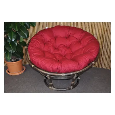 Papasan DIAS — ratan, látka, ⌀115 cm, hnědá / více barev Vínová