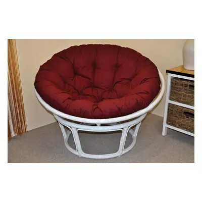 Papasan DIAS — ratan, látka, ⌀115 cm, bílá / více barev Vínová