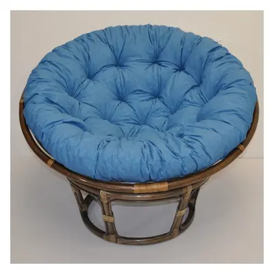 Papasan DIAS — ratan, látka, ⌀115 cm, hnědá / více barev Tyrkysový melír