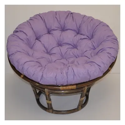 Papasan DIAS — ratan, látka, ⌀115 cm, hnědá / více barev Fialový melír