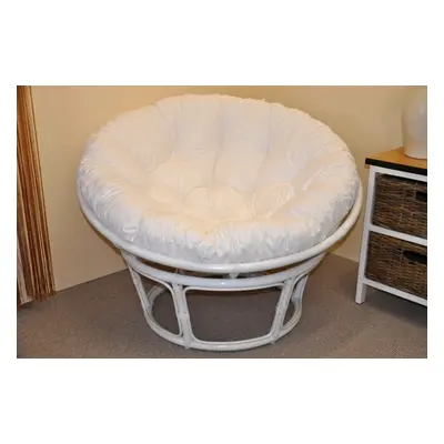 Papasan DIAS — ratan, látka, ⌀115 cm, bílá / více barev Bílá