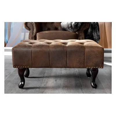 Invicta Interior Stolička na nohy Chesterfield Brown