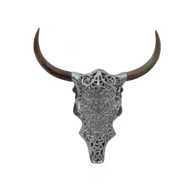 Invicta Interior Deco Lebka Exotic Bull 57Cm Stříbrná Mango