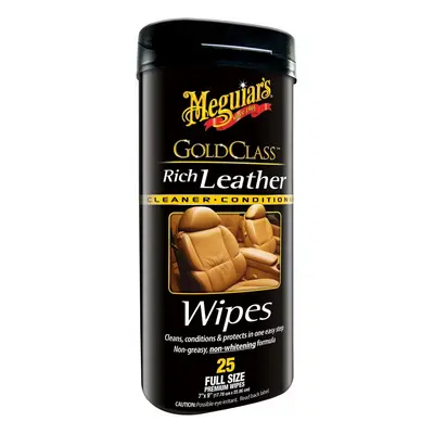 Meguiars Gold Class Rich Leather Wipes - ubrousky na kůži 25ks