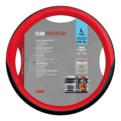 Potah volantu CLUB PREMIUM Skeentex červený - L 46 - 48 cm