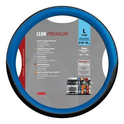 Potah volantu CLUB PREMIUM Skeentex modrý - L 46 - 48 cm