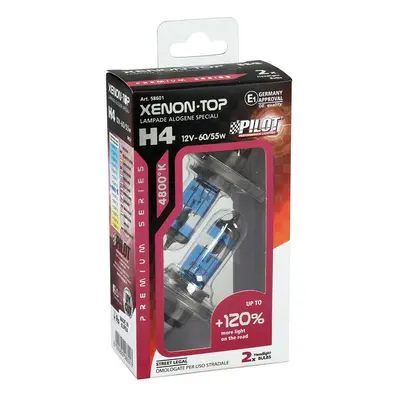 Autožárovky H4 PILOT xenon TOP 12V, 60/55W +120% sada 2ks