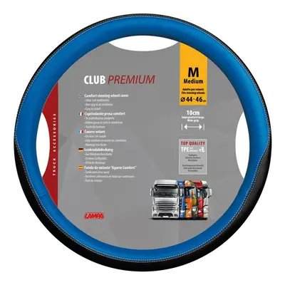 Potah volantu CLUB PREMIUM Skeentex modrý - M 44 - 46 cm