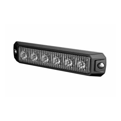 Výstražné LED světlo vnější oranžové, 12-24V 6LED 7W, ECE R65, ECE R10, 130x28 mm