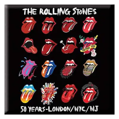 Rolling Stones magnet na lednici 75mm x 75mm, Tongue Evolution