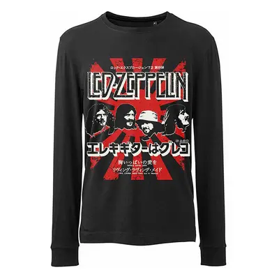 Led Zeppelin tričko dlouhý rukáv, Japanese Burst Black, pánské