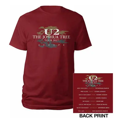 U2 tričko, Joshua Tree Logo 2017 BP Red, pánské