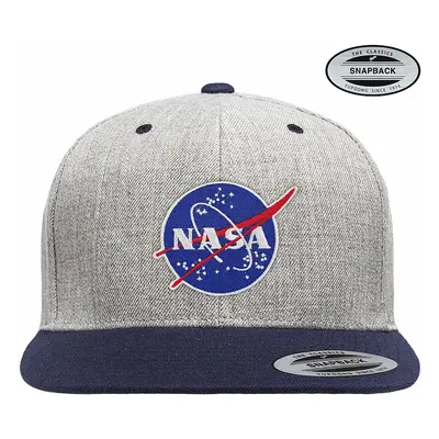 NASA kšiltovka, NASA Insignia Premium Snapback Heather Grey Navy Onesize, unisex