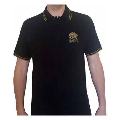 Queen tričko, Crest Logo Polo Black, pánské